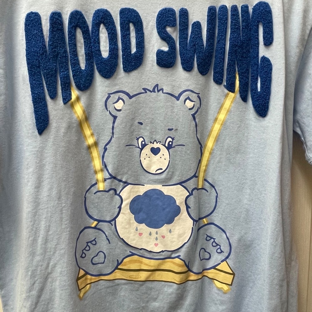 Freeze Men's Small Care Bears Mood Swing Grumpy Bear T-Shirt Letterman Letters